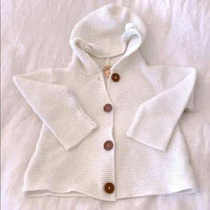Ivory Knit Baby Hoodie